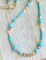Turquoise Howlite crystal women’s necklace,  with gold Hematite accents, 18k gold toggle lariat, with gift bag product 3